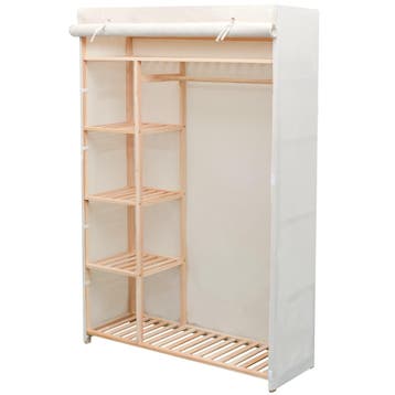 vidaXL Kledingkast stof en grenenhout 110x40x170 cm, Verzenden