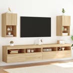 vidaXL Tv-meubelen 2 st LED-verlichting 30,5x30x60 cm sonoma, Verzenden, Nieuw