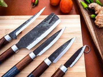 Keukenmes - Kitchen knife set - 753 - Staal, Hout,