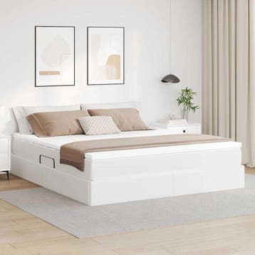 vidaXL Opslag bed met matras met matras Wit 180 x 200 cm, Huis en Inrichting, Slaapkamer | Bedden, Verzenden, Nieuw