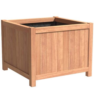 Hardhouten plantenbak Valencia 120x120x95cm - Met bodem, Tuin en Terras, Bloembakken en Plantenbakken, 100 cm of meer, Vierkant
