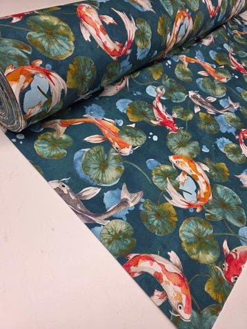 Tissu Exclusif avec des carpes Koi - Sélection exclusive