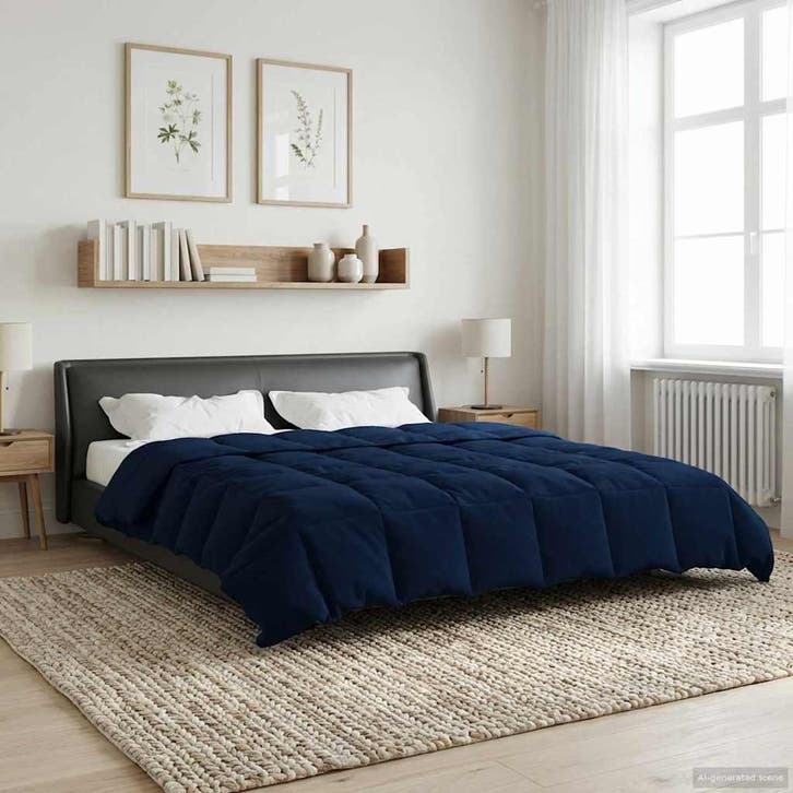 vidaXL Winter Duvet Gekwilt Donkerblauw 200 x 220 cm, Huis en Inrichting, Slaapkamer | Beddengoed, Nieuw, Verzenden