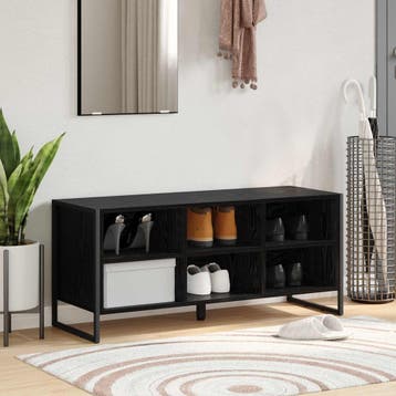 vidaXL Schoenenkast 100 x 35 x 44 cm Bewerkt hout Zwart, Verzenden