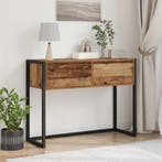 vidaXL Bijzettafel met lade Oud Hout 100 x 36 x 75 cm, Verzenden, Nieuw