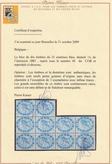België 1883 - 25c blauw, Leopold II - OBP/COB 40