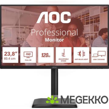 AOC E4 24E4CV 23.8  120Hz Full HD IPS Zwart, Verzenden, Nieuw