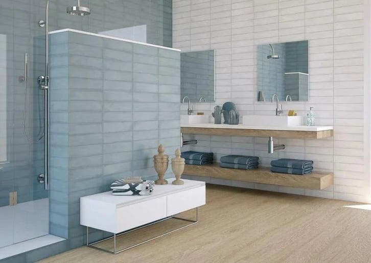 Wandtegel Equipe Cerámica Colonial Lichtblauw Mat 7,5x30, Doe-het-zelf en Bouw, Tegels, Minder dan 20 cm, 20 tot 40 cm, 10 m² of meer