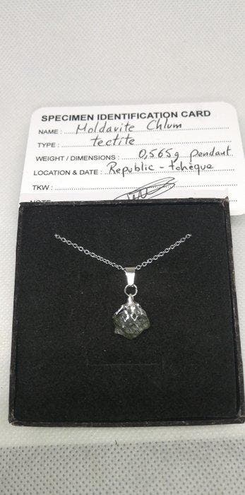 Prachtige Moldaviet-hanger Chlum. Moldavite - 0.57 g