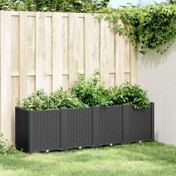 vidaXL Plantenbak 160x40x53 cm polypropeen zwart, Verzenden, Nieuw