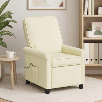 vidaXL Massage-relaxfauteuil Crèmekleurig 69 x 95 x 101 cm, Verzenden, Nieuw