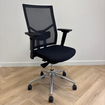 ergonomische bureaustoel + lendesteun, zwart - chroom, Ergonomisch, Gebruikt, Zwart, Bureaustoel