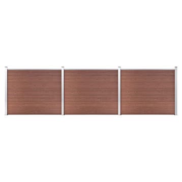 vidaXL Schuttingpanelenset 526x146 cm HKC bruin, Verzenden