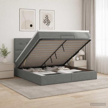 vidaXL Ottomaanse Bed met Matras en LED Donkergrijs 160 x, Huis en Inrichting, Slaapkamer | Bedden, Verzenden, Nieuw