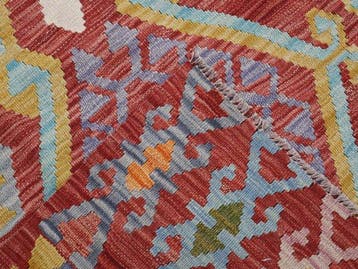 Handgeweven Designer Kelim – Afghan Design - Kelim - 243 cm, Huis en Inrichting, Nieuw