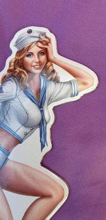 Pin Up Girl van Coca-Cola - Emaille bord - Metaal, Emaille