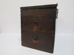 Doos - Hout, Mineraal - Houten inktsteen-doos