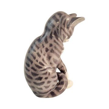 Royal Copenhagen - Beeldje - Sitting tabby cat - 304 -