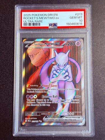 Pokémon - 1 Graded card - Mewtwo 213/182 Foil, Full art,, Nieuw
