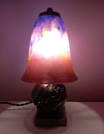 Edgar Brandt, Daum Nancy - Lamp - Glas, IJzer - Art, Antiquités & Art