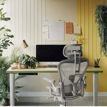 Herman Miller Aeron Remastered Mineral Met Atlas Hoofdsteun!, Verzenden, Ergonomisch, Nieuw