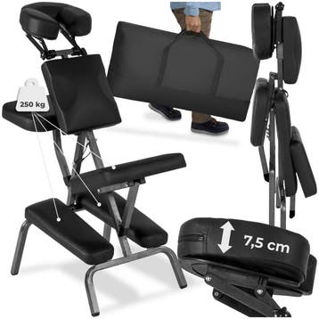 Massagestoel van imitatieleer - zwart, Verzenden