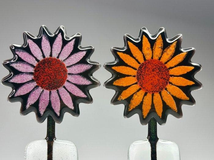 Studio Habrat - Beeldje - Sunflower (2) - fusie, Antiek en Kunst, Antiek | Glaswerk en Kristal