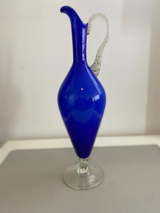 empoli glaswerk - empoli - Vaas - Glas - Kobalt blauw, Antiek en Kunst, Curiosa en Brocante