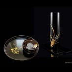 Premium Japans lakwerk-set - Wajima-nuri vaas, Echizen-nuri