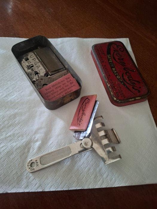 Scheermes Vintage - Zeldzaam vintage - Everybodys, Antiquités & Art, Antiquités | Assiettes décoratives & Carrelages