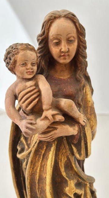Beeld, Madonna met kind - 33 cm - Terracotta