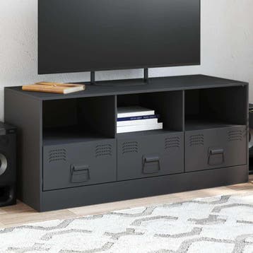 vidaXL Tv-meubel 99x39x44 cm staal antracietkleurig, Verzenden