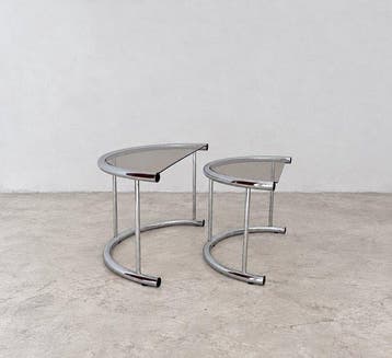 Set bijzettafels (2) - Metaal, Glas