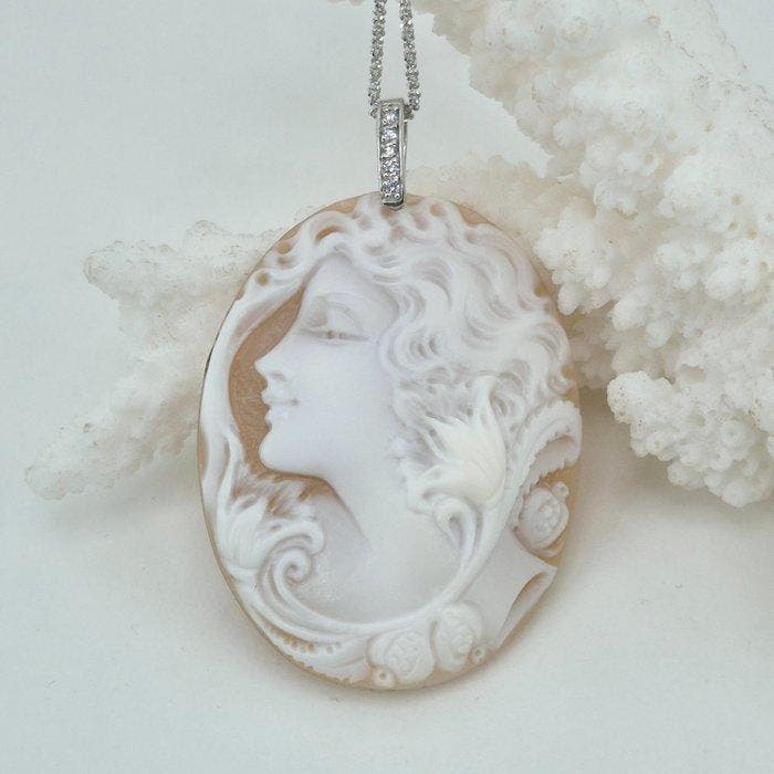 Zilver, Zonder reserveprijs - Cameo - Handgesneden camee, Antiek en Kunst, Curiosa en Brocante