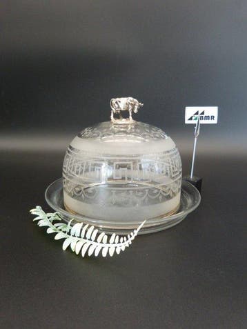 Boterschotel - Silberknauf-Kuh Frankreich - .950 zilver -, Antiek en Kunst