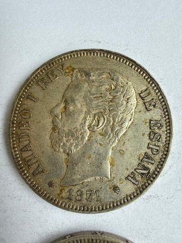 Espagne. Amédée Ier. 5 Pesetas 1871*71-1871*75 (2 monedas)
