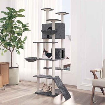 vidaXL Kattenmeubel met sisal krabpalen 191 cm donkergrijs, Verzenden