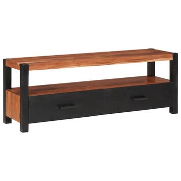 vidaXL Media kast met lade Bruin 110 x 30 x 40 cm Massief, Verzenden, Nieuw