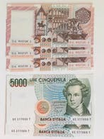 Italië. - 5 Banknotes - 1977/1985 (Zonder minimumprijs)