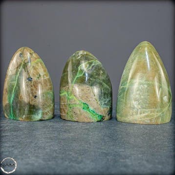 Groene maansteen vrijvorm-set – tijdloze elegantie in zachte