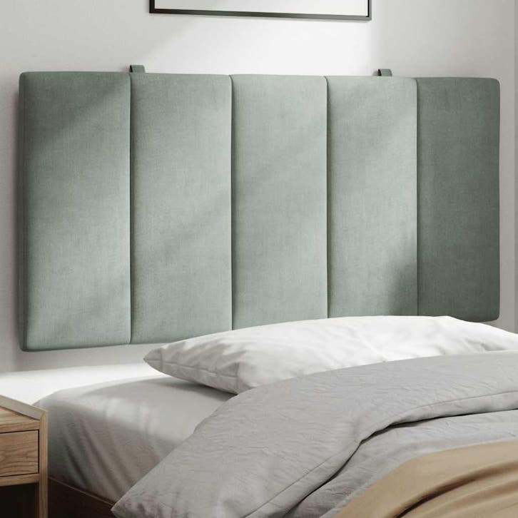 vidaXL Hoofdbordkussen Hanko 100 cm velvet lichtgrijs, Huis en Inrichting, Slaapkamer | Bedden, Nieuw, Verzenden