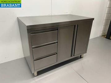 HCB inox Armoire de travail Table de travail 2 portes, Verzenden