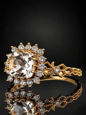 Zonder minimumprijs - Ring Facetgeslepen kwartsring - 925