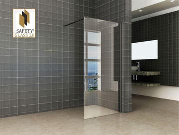 inloopdouche + Safety Glass + ZWART muurprofiel 900x2000, Ophalen of Verzenden