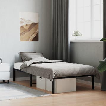 vidaXL Bedframe metaal zwart 90x190 cm, Verzenden, Nieuw