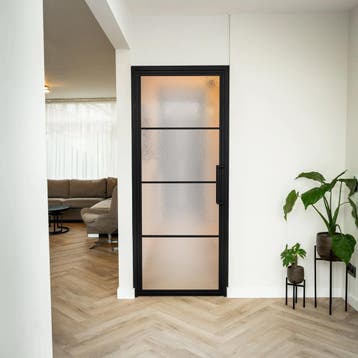 Stalen Binnendeur - 4 Vlaks - Kathedraalglas, Doe-het-zelf en Bouw, Minder dan 80 cm, Binnendeur, Nieuw, Metaal