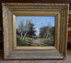 Louis Sierich (1834-1919) - Boslandschap met jagers, Antiquités & Art, Art | Peinture | Classique