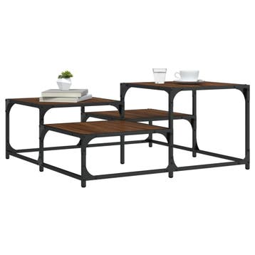 vidaXL Salontafel 87,5x87,5x40 cm bewerkt hout bruin, Huis en Inrichting, Tafels | Salontafels, Verzenden, Nieuw