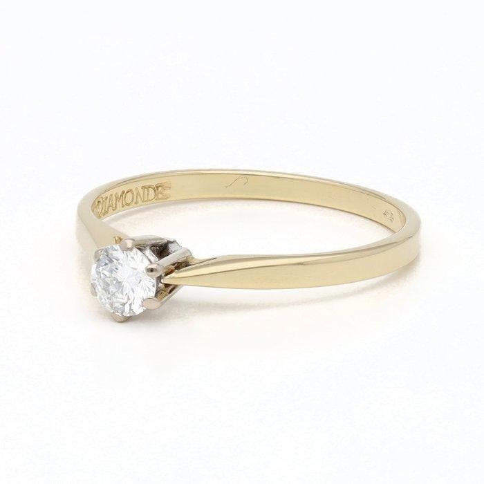 Bague - 14 carats Or jaune Diamant (Naturelle), Bijoux, Sacs & Beauté, Bagues