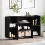 vidaXL Dressoir Zwart Eiken 120 x 30 x 75 cm Bewerkt hout, Huis en Inrichting, Kasten | Dressoirs, Verzenden, Nieuw